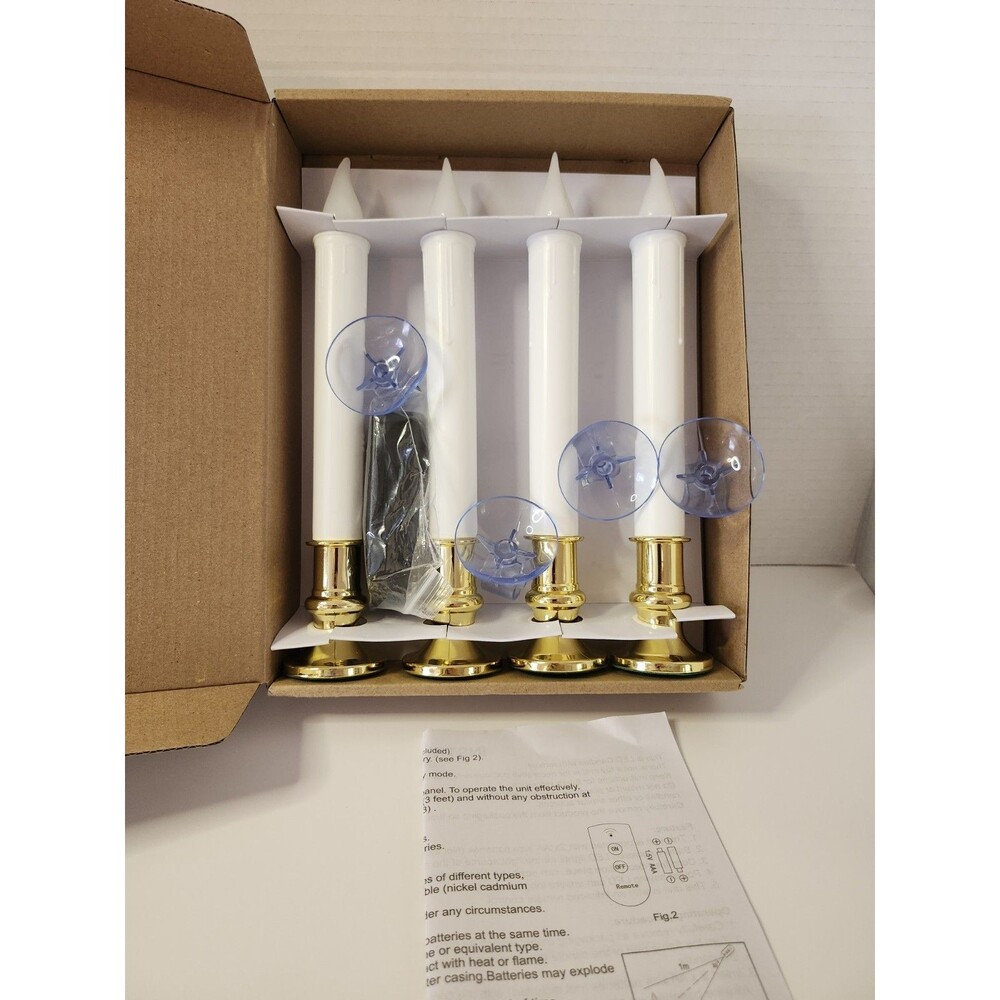 Lot Of 4 Flickering Battery Operated 9" Candles